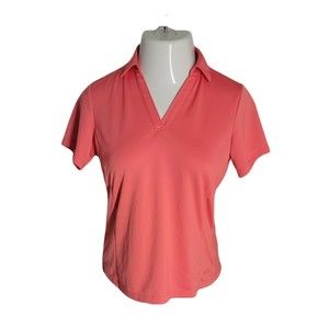 Lady Hagen Hydro Dri Polo Shirt Blouse ~ Sz M ~ Pink ~ Short Sleeve